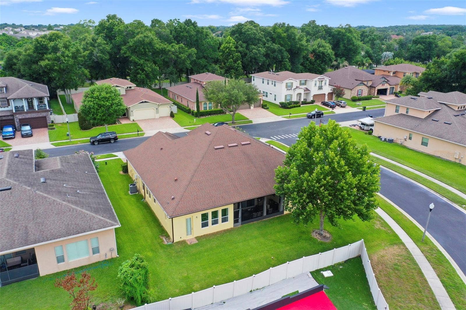 Aerial shot back of home