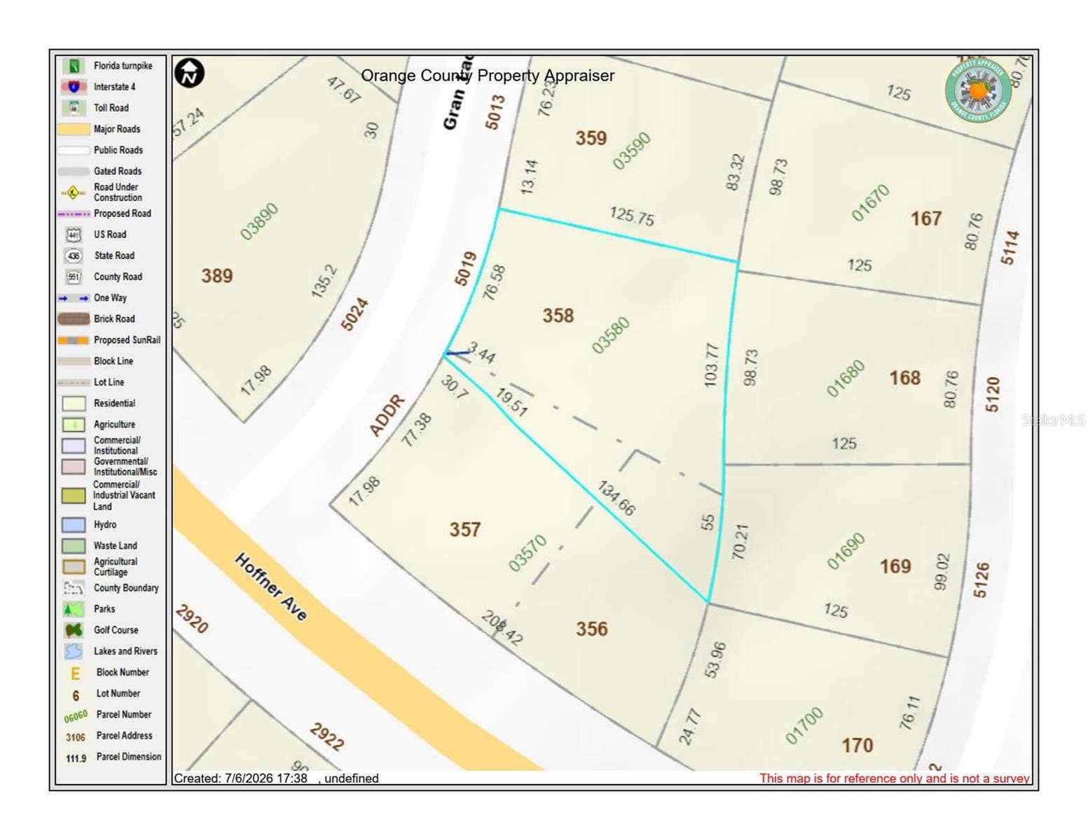 5019 GRAN LAC AVENUE, Orlando, FL 32812 OCPA map of 5019 Gran Lac