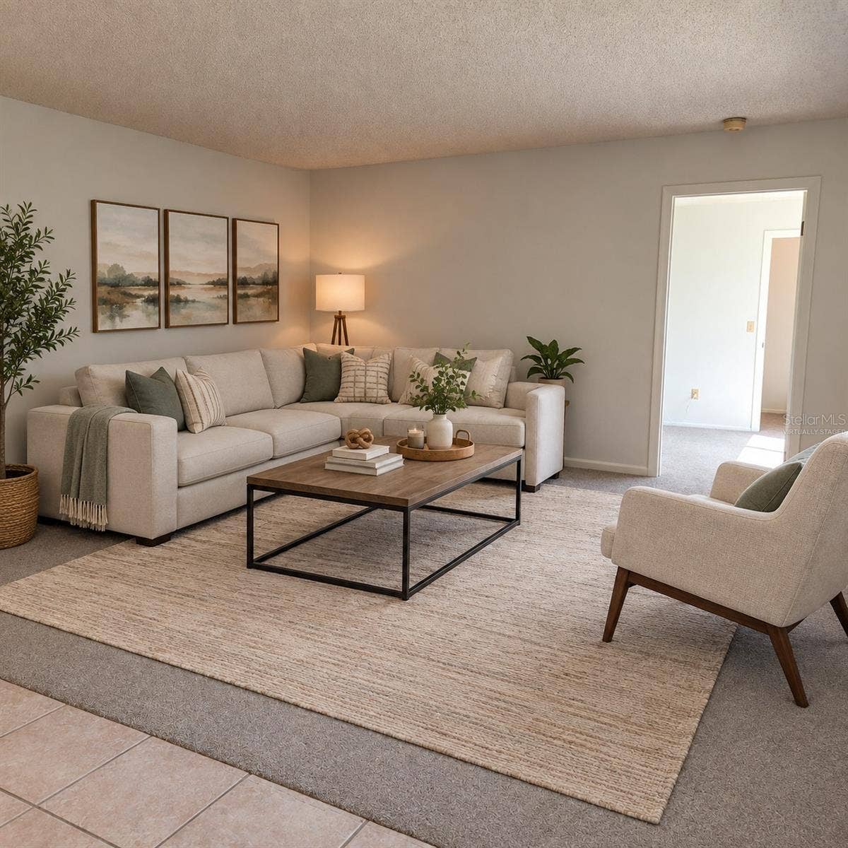 93 WINDTREE LANE, #102, Winter Garden, FL 34787 Living Room - Virtually Staged