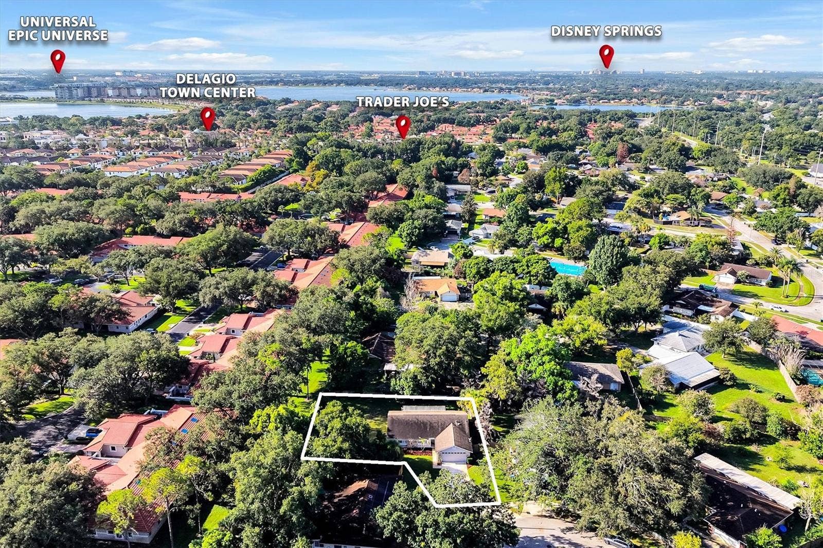 8405 WAIALAE COURT, Orlando, FL 32819 Aerial showing walking distance to Trader's Joe