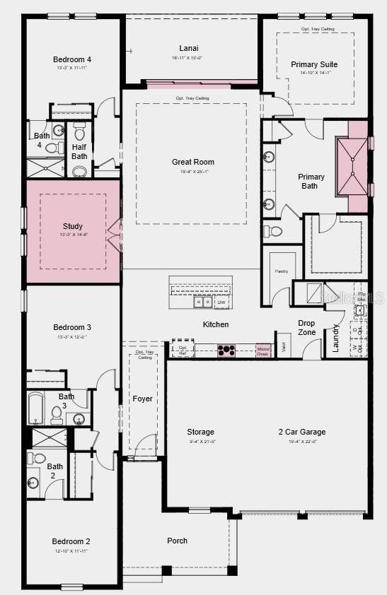 12940 HARVEST RAIN AVENUE, Winter Garden, FL 34787 Additional Highlights include: Tray ceiling package, whole house 8' interior doors, study in place of flex, deluxe primary bathroom, outdoor kitchen rough-in, cushion close doors and drawers kitchen cabinet package, and whole house blinds.