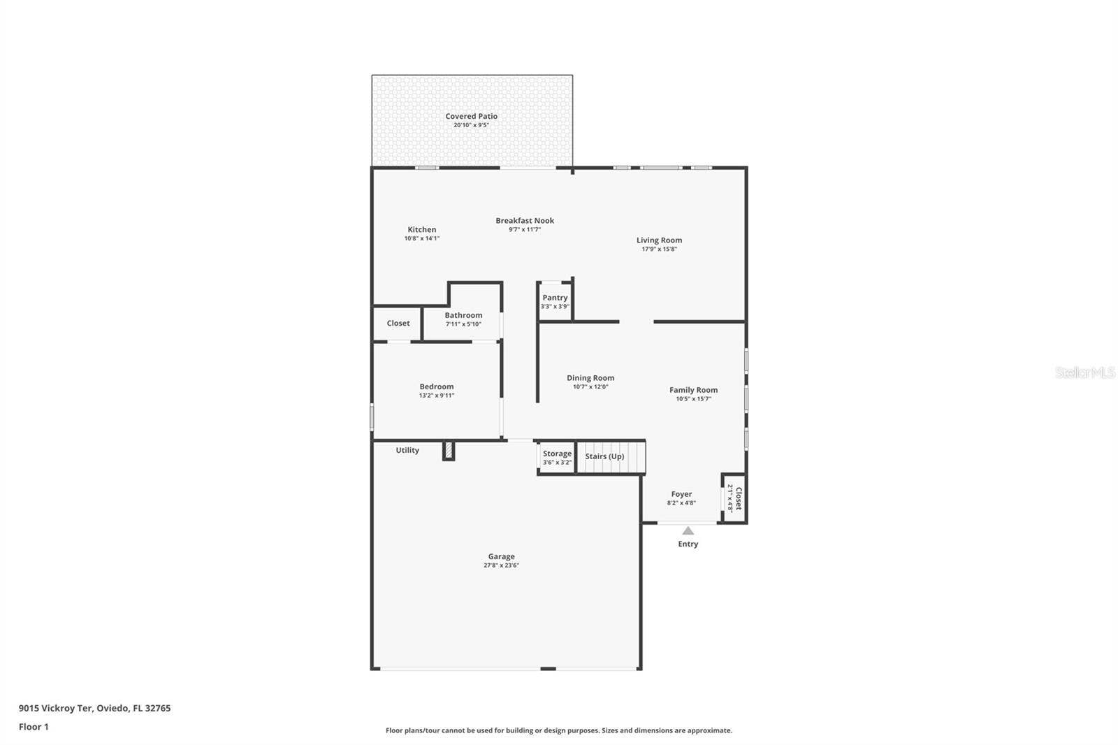 9015 VICKROY TERRACE, Oviedo, FL 32765 Floorplan - 1st floor