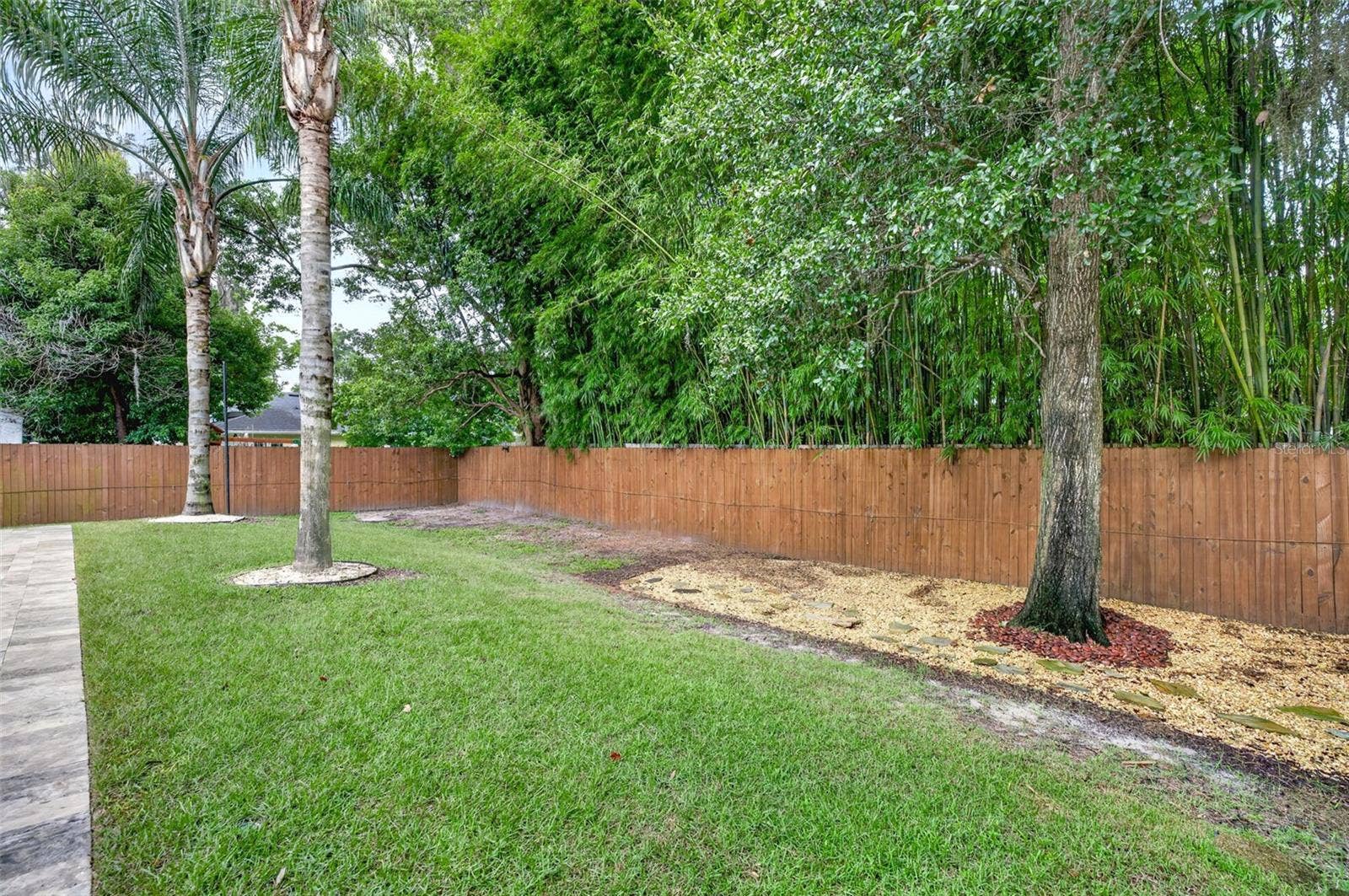 Room for pets to play or firepit area, with bamboo for added privacy