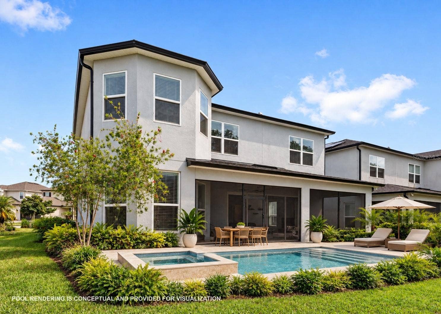 1168 PANDO LOOP, Orlando, FL 32824 Pool rendering. Concept for visualization only.
