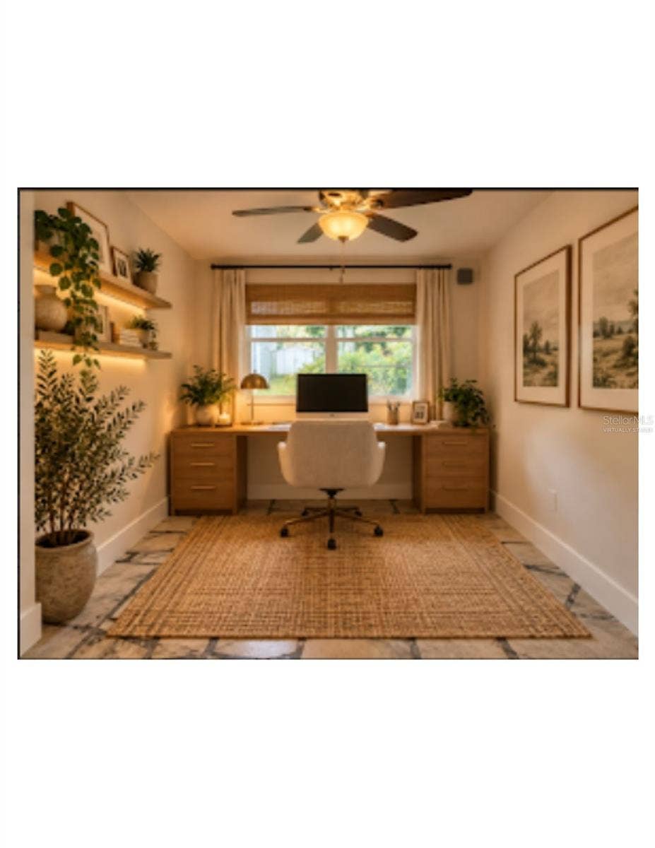 Virtually Staged Flex Room/Enclosed Patio.