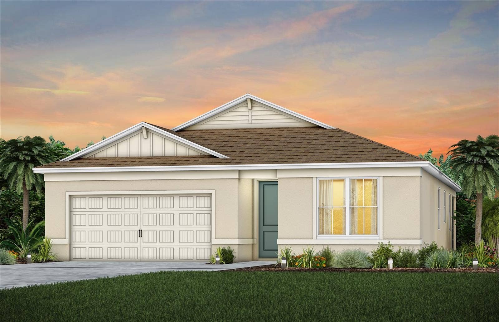 2132 BRANCHED OAK ROAD, St Cloud, FL 34771 Exterior Design. Artistic rendering for this new construction home. Pictures are for illustrative purposes only. Elevations, colors and options may vary.
