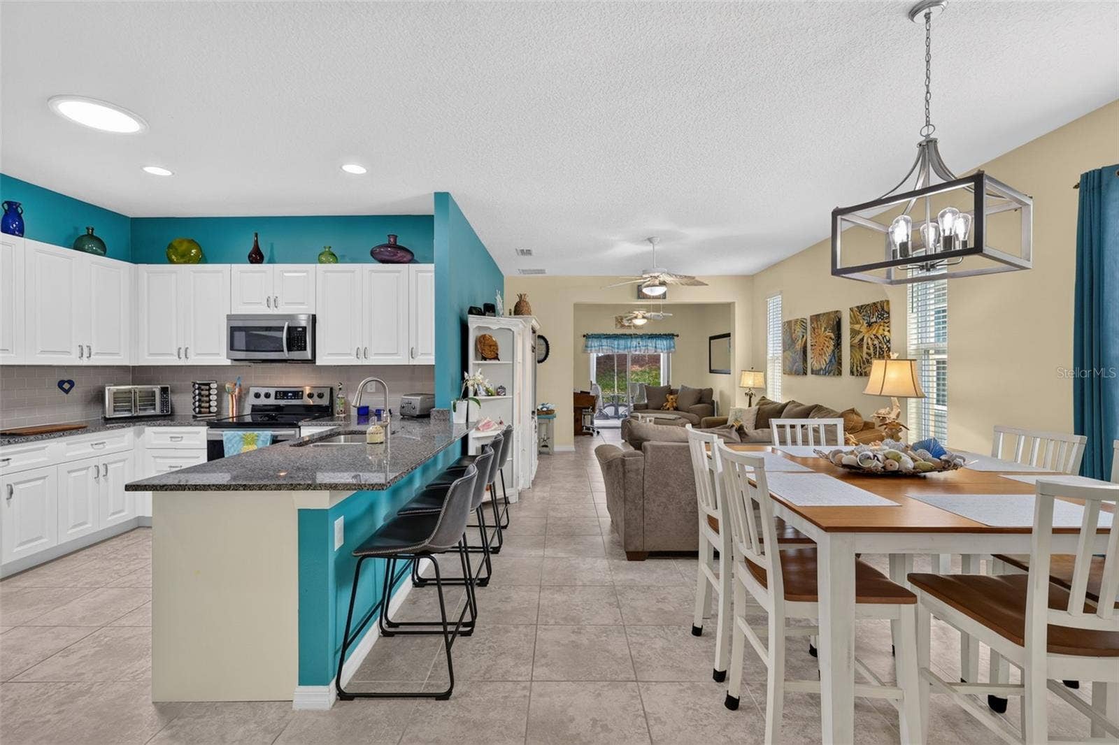 Kitchen, Dining, and Living Room