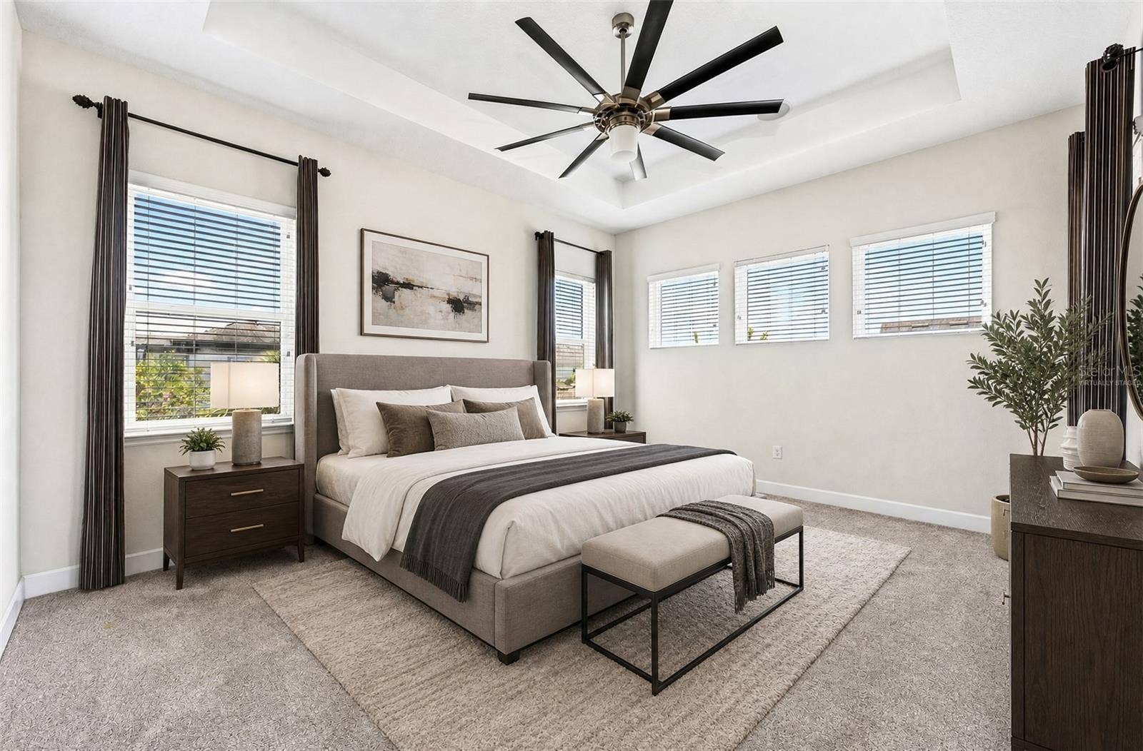 Light, bright and spacious primary suite. Virtually Staged.