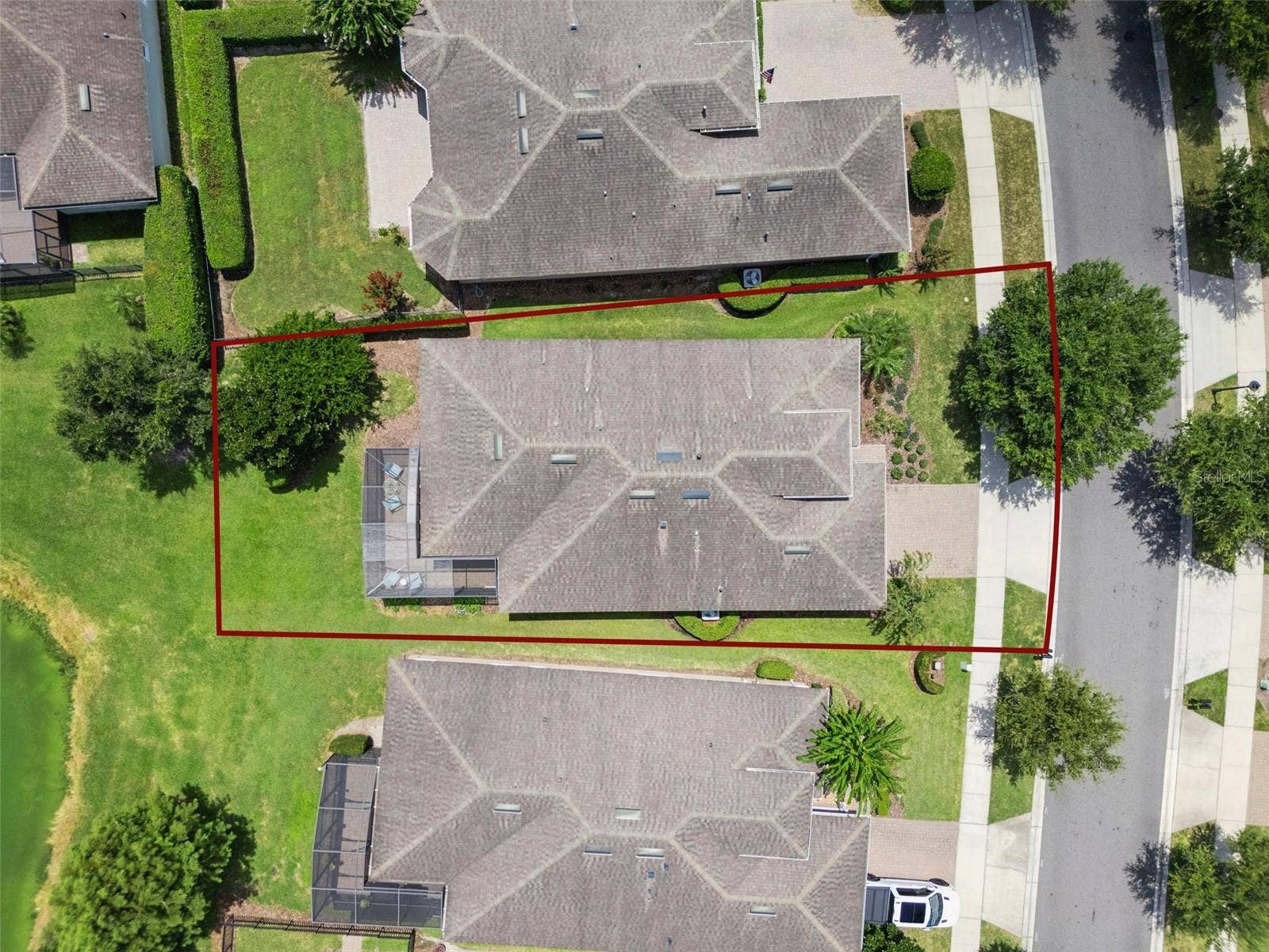 Aerial view from above the home
