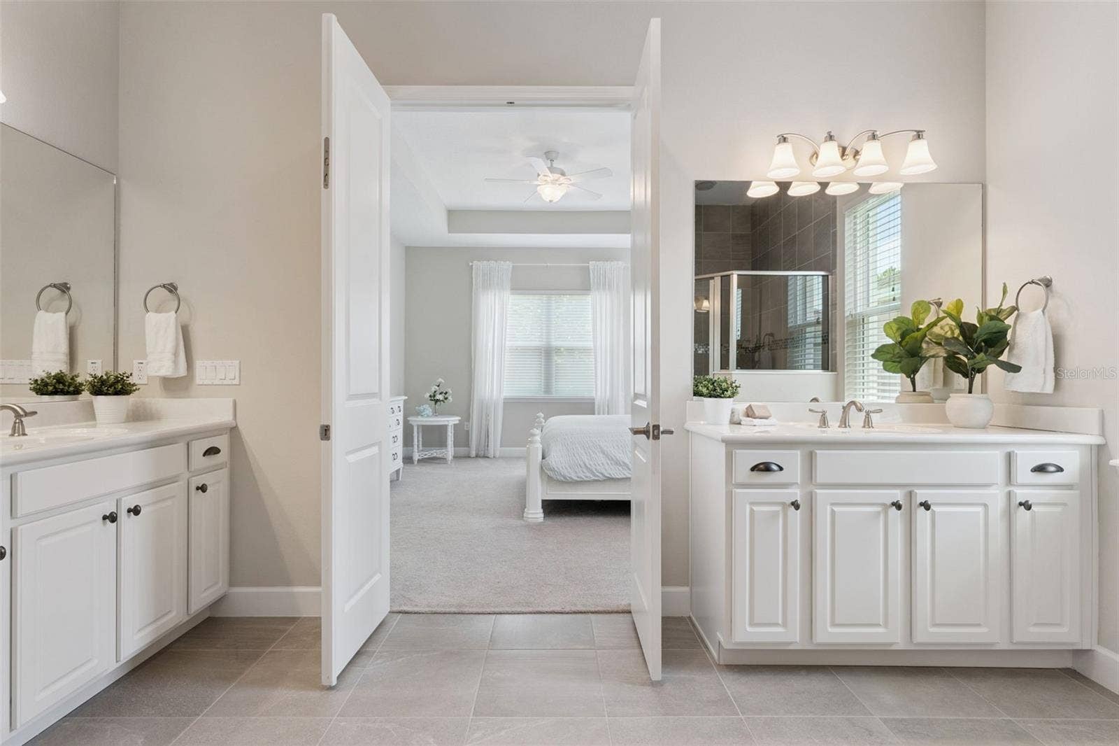 View from the Primary Bathroom to the Bedroom