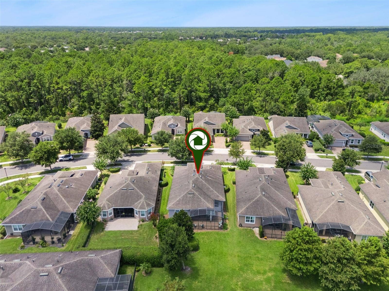 Aerial view of the home's location