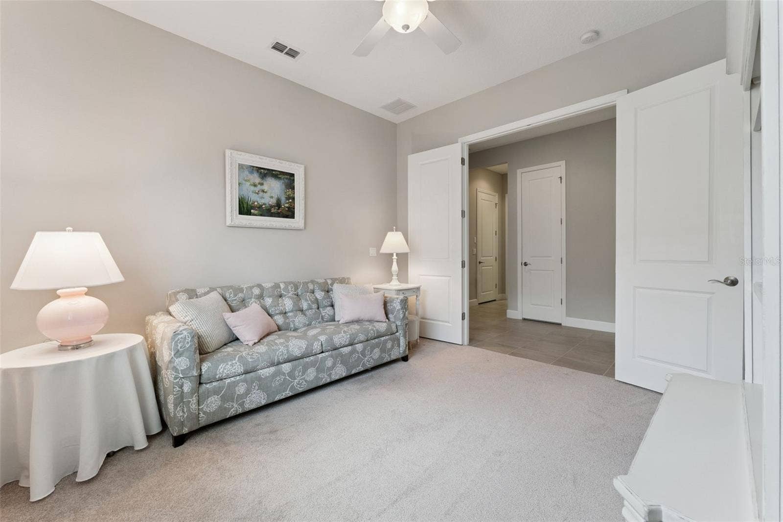 Den/Office w/ a double door entry