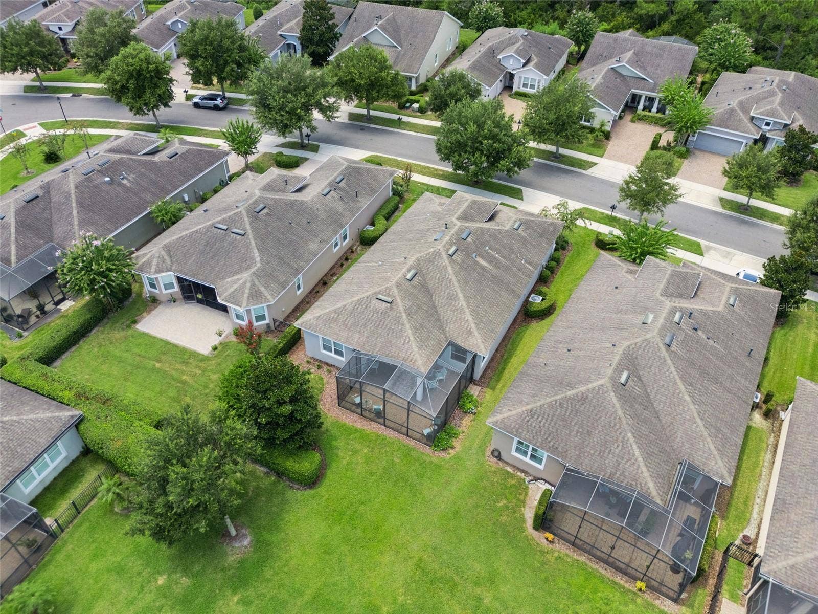 Aerial view from behind the home