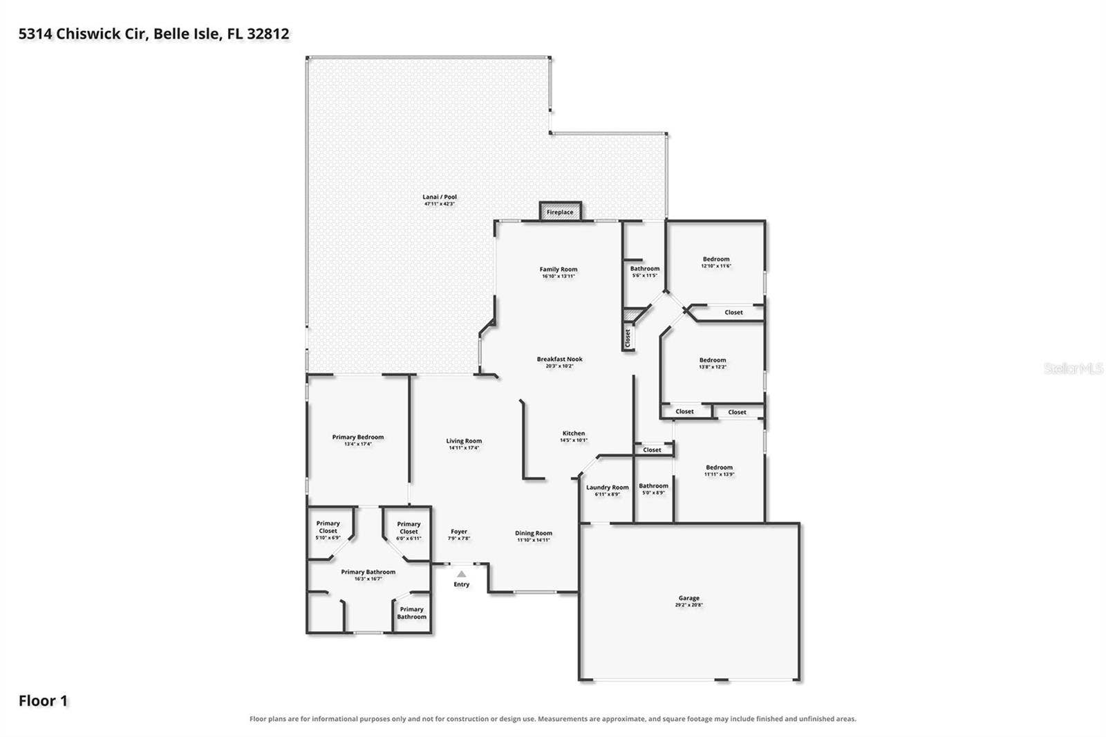 5314 CHISWICK CIRCLE, Belle Isle, FL 32812 Floor Plan