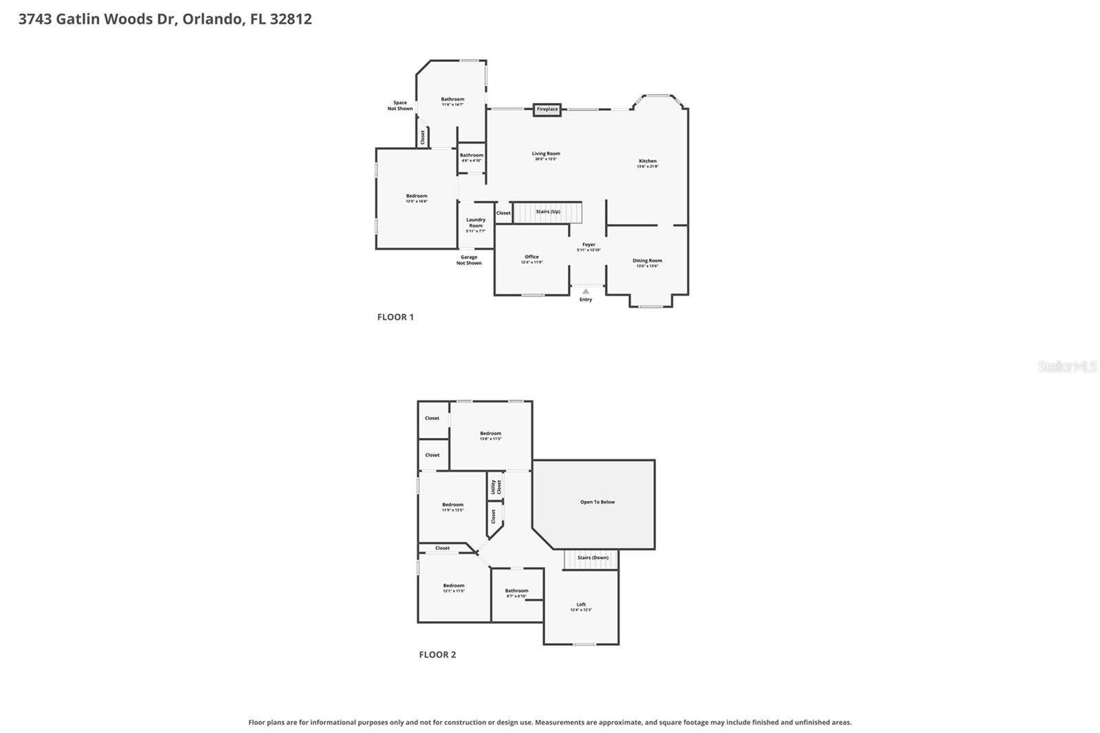 3743 GATLIN WOODS DRIVE, Orlando, FL 32812 Floor Plan Combined