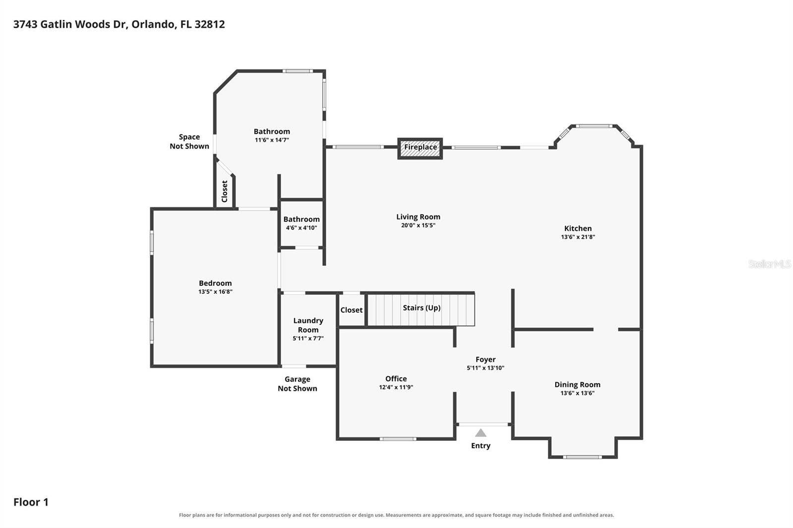 3743 GATLIN WOODS DRIVE, Orlando, FL 32812 Floor Plan 1
