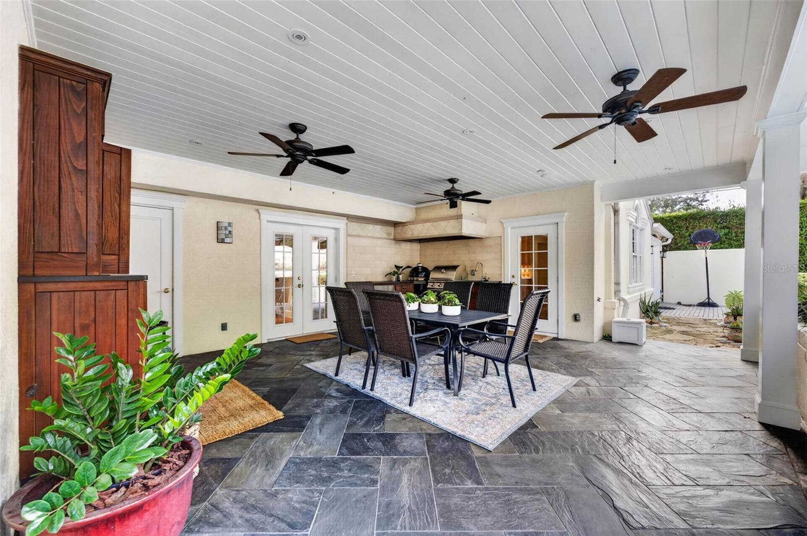 1221 DORCHESTER STREET, Orlando, FL 32803 Covered Porch with Summer Kitchen