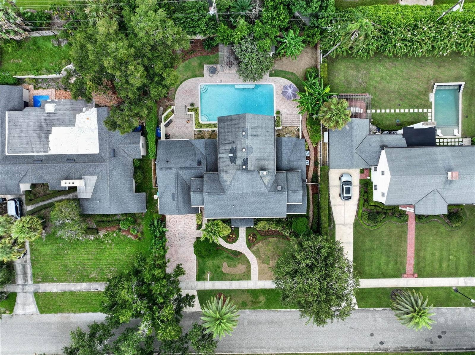 1221 DORCHESTER STREET, Orlando, FL 32803 Aerial View .28-Acre Property with Pool & Outdoor Living