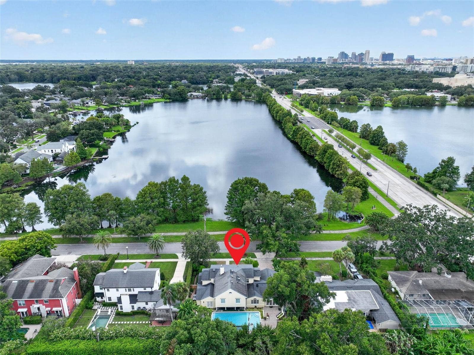 1221 DORCHESTER STREET, Orlando, FL 32803 Aerial View Residence Positioned Across from Lake Estelle