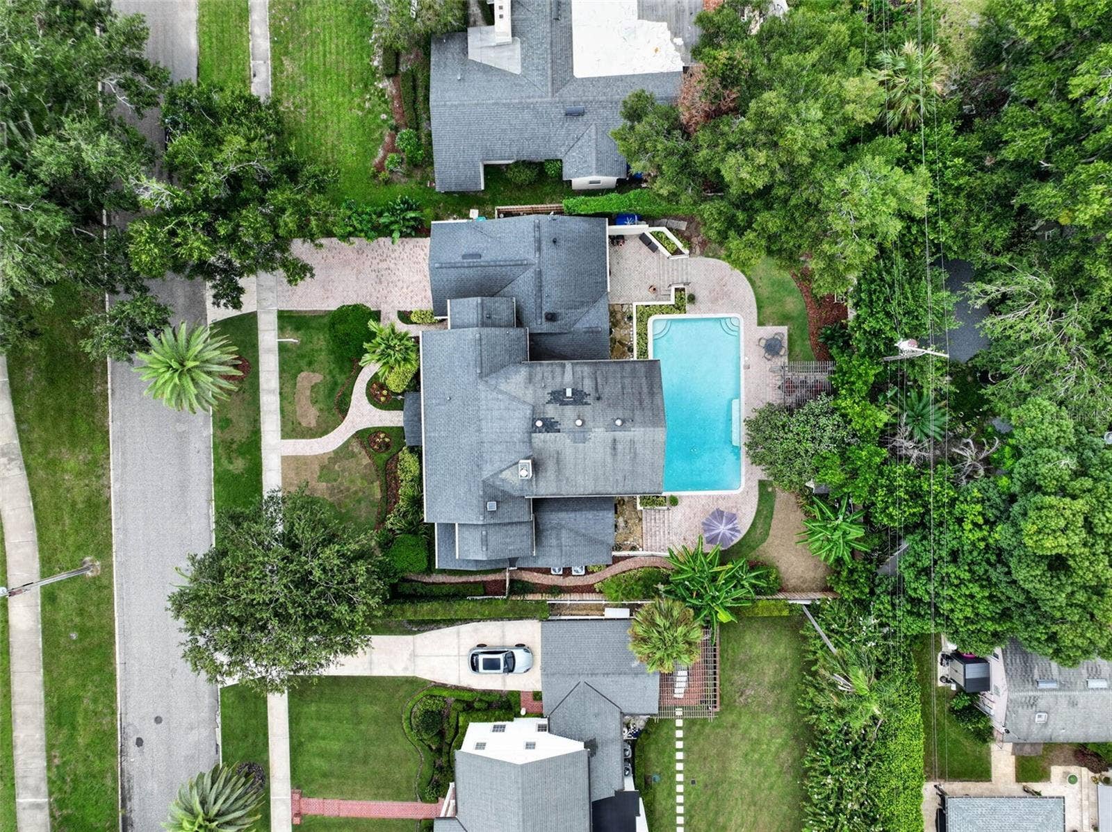 1221 DORCHESTER STREET, Orlando, FL 32803 Aerial View Property, Pool & Mature Landscaping