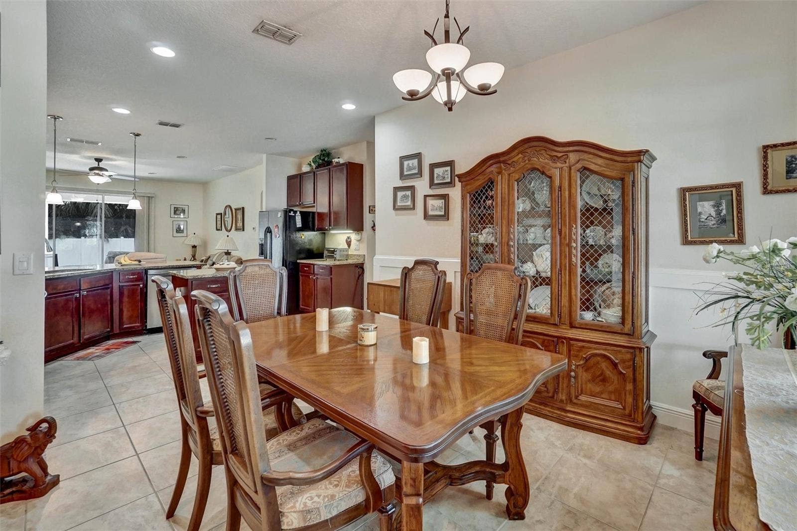 Dining room and kitchen