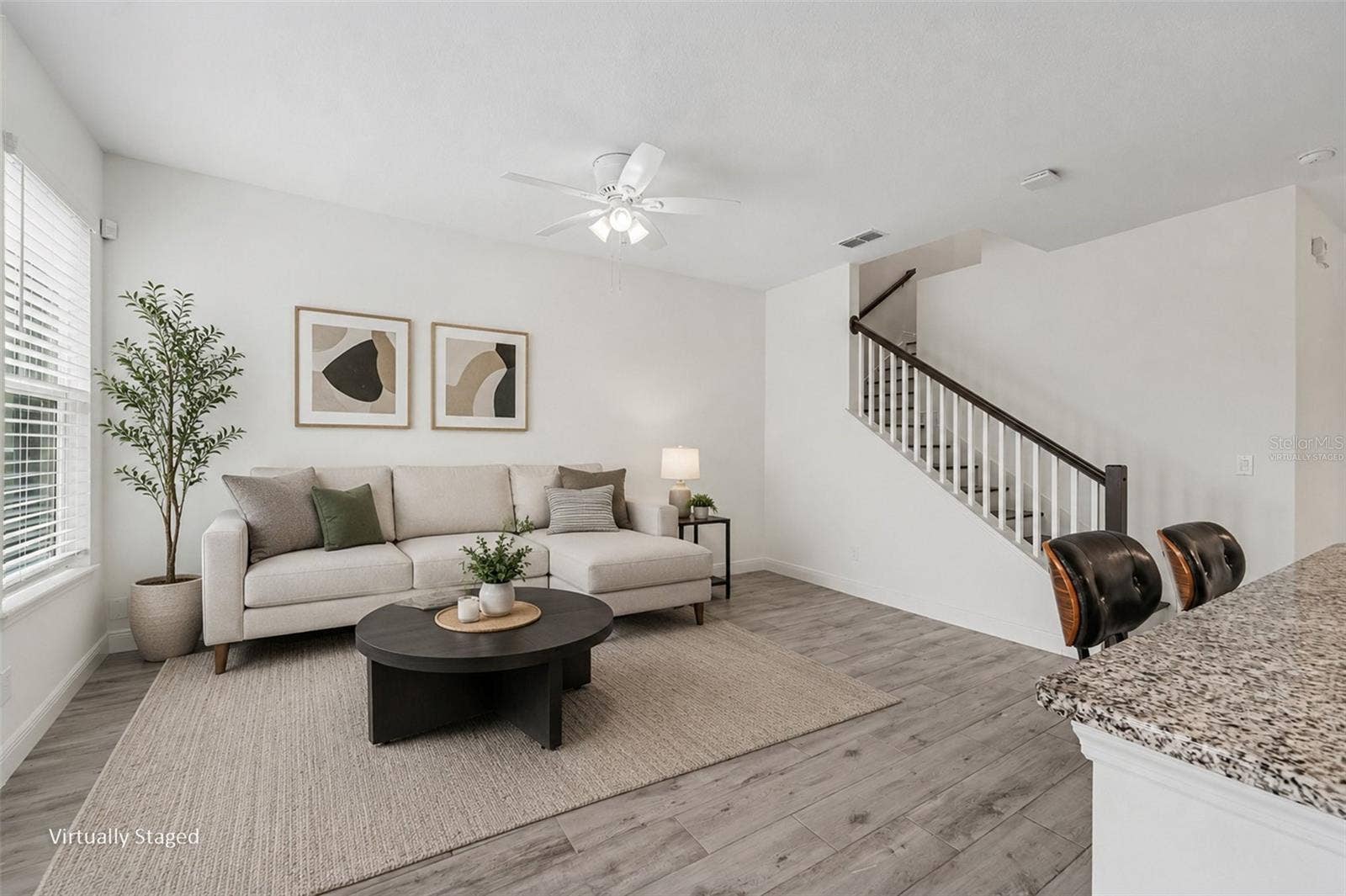 Virtually Staged Living Room