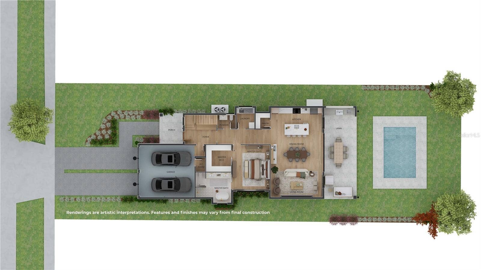 1550 PALM AVENUE, Winter Park, FL 32789 Detailed floor plan illustrating the homes interior layout, room placement and outdoor living areas.