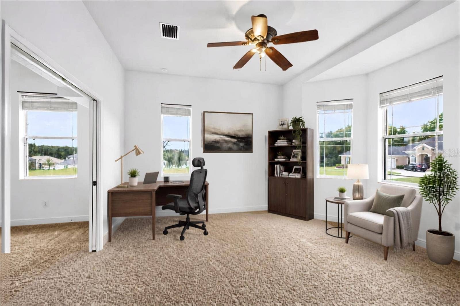 1113 MYRTLE BREEZES CT, Fruitland Park, FL 34731 Virtually staged 4th bedroom as home office