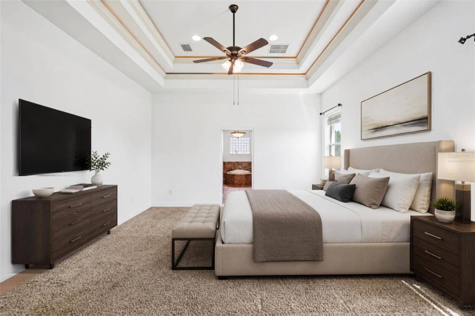 1113 MYRTLE BREEZES CT, Fruitland Park, FL 34731 Virtually Staged Master Bedroom