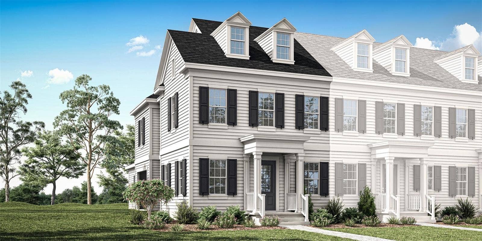 1907 SEAWALL WAY, Celebration, FL 34747 Island Village at Celebration - Anastasia Floorplan - Colonial Elevation - Architect's Rendering