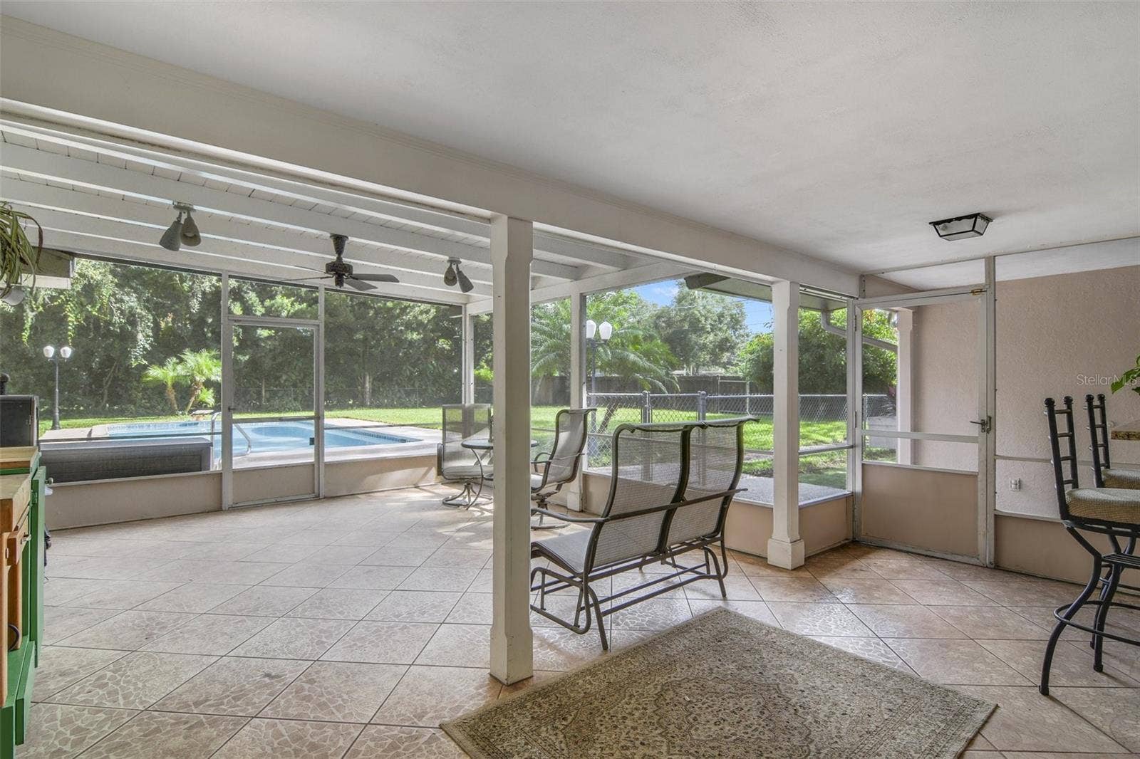 Large screened in patio off dining room