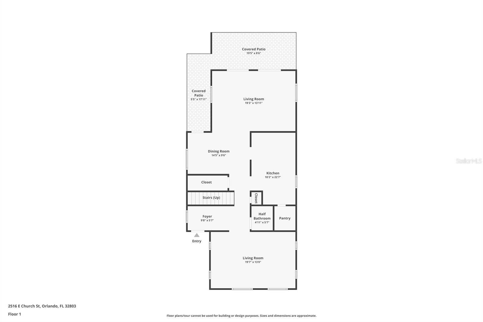 2516 E CHURCH STREET, Orlando, FL 32803 Floor Plan - 1st Floor