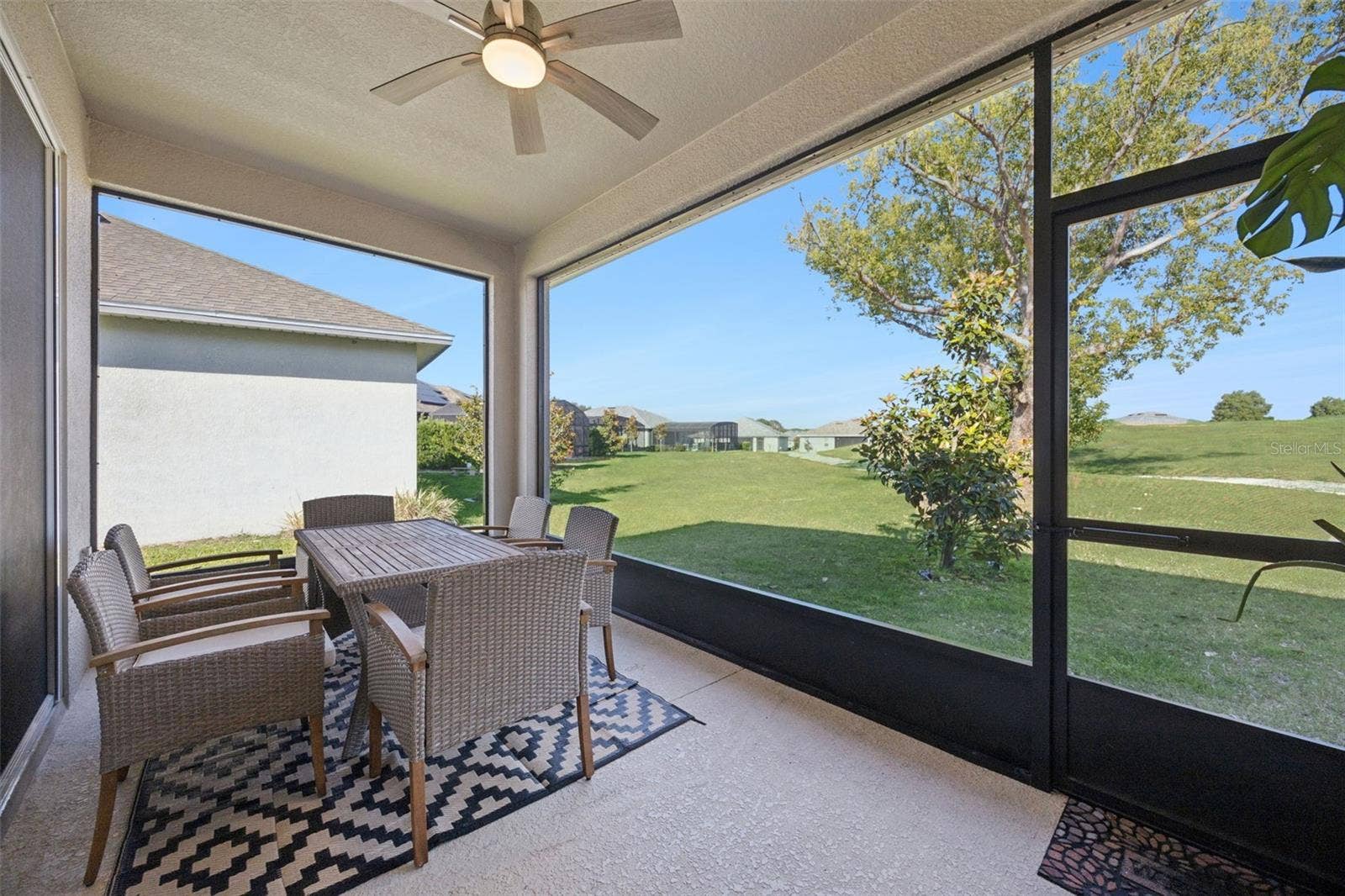 10053 SPRING LAKE DRIVE, Clermont, FL 34711 Back porch backing to open space for extra privacy.