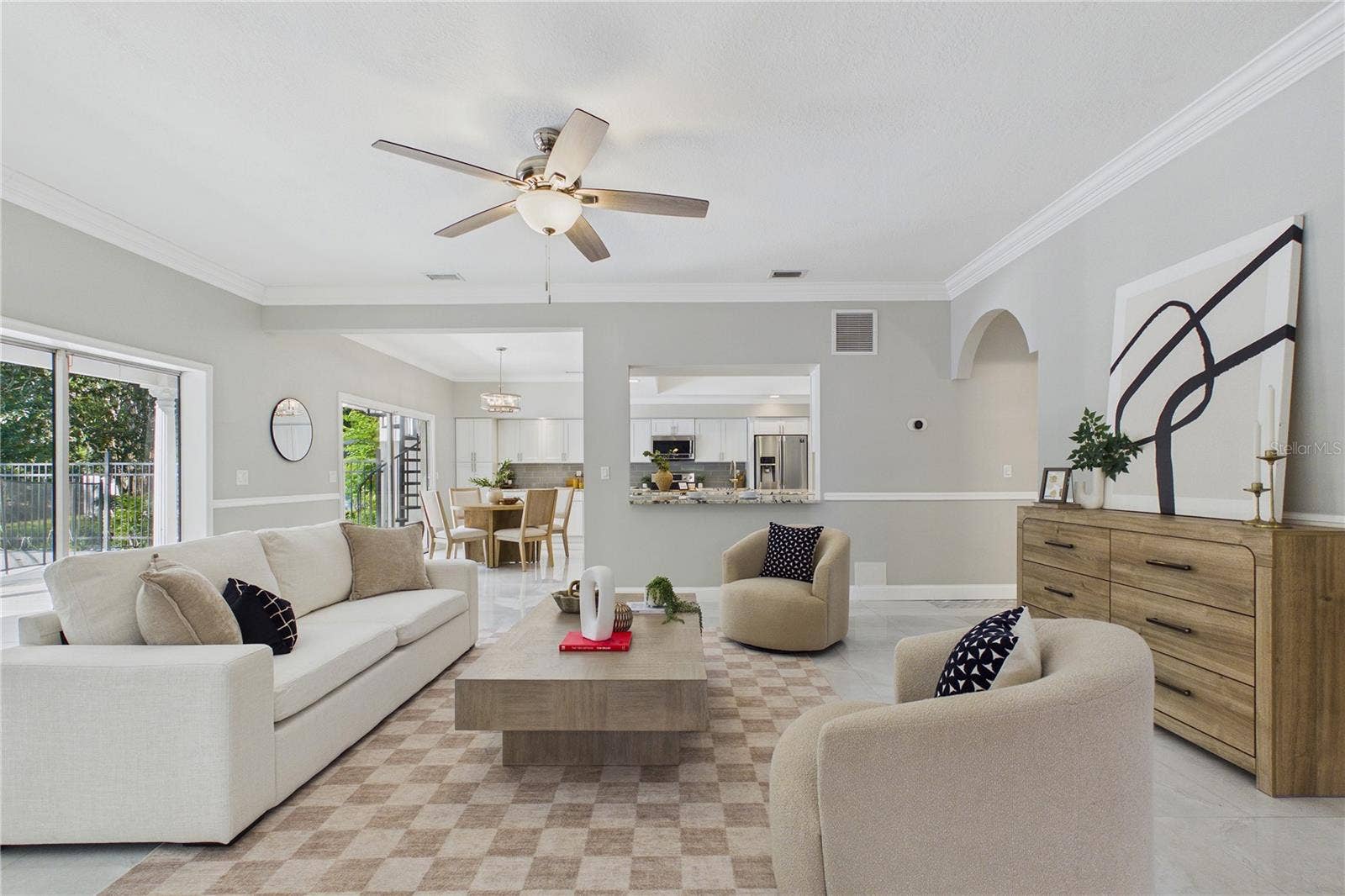 9102 S BAY DRIVE, Orlando, FL 32819 Living room by Kitchen