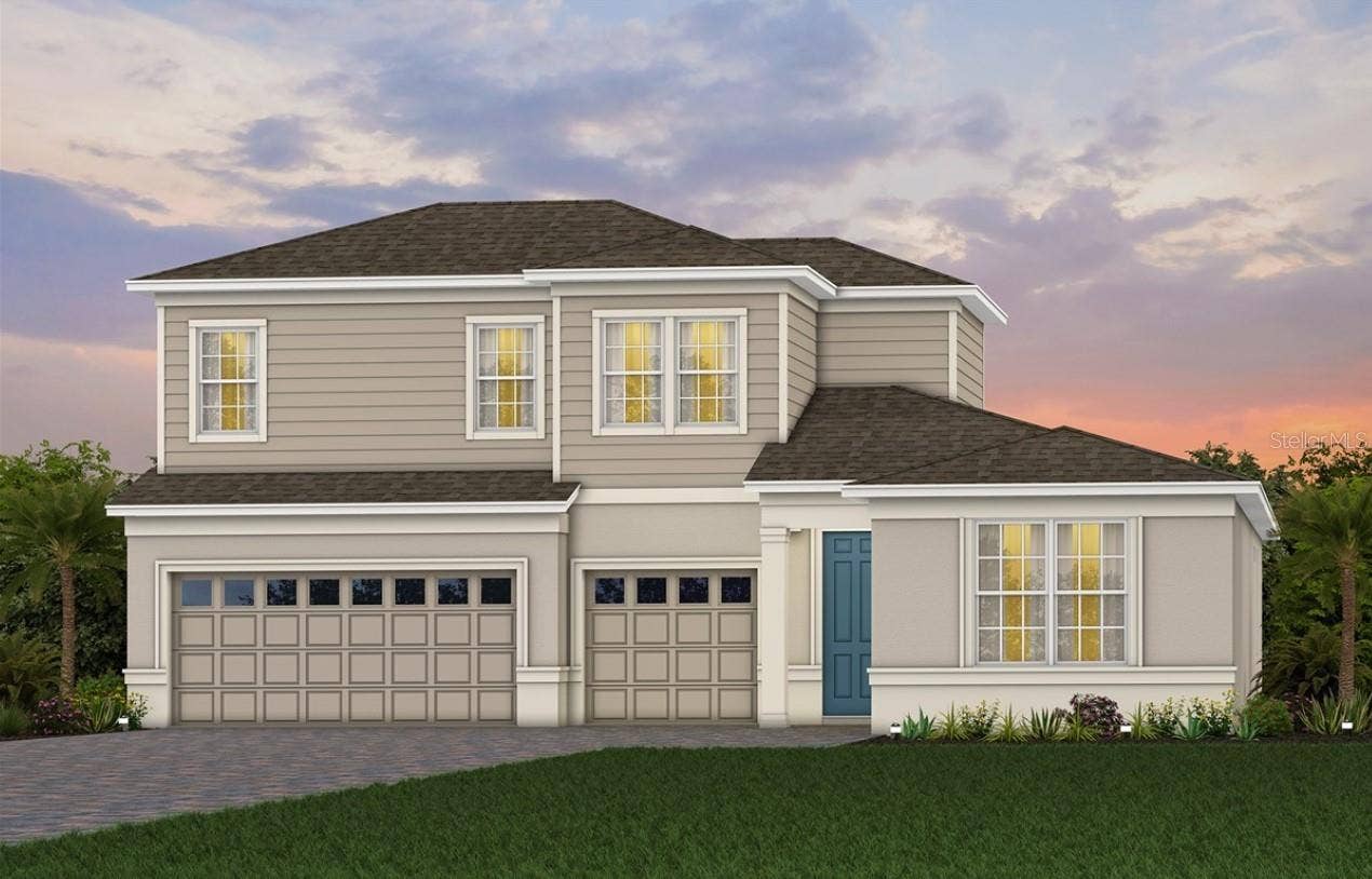 285 CRYSTAL WOOD DRIVE, Winter Garden, FL 34787 Exterior Design. Artistic rendering for this new construction home. Pictures are for illustrative purposes only. Elevations, colors and options may vary.