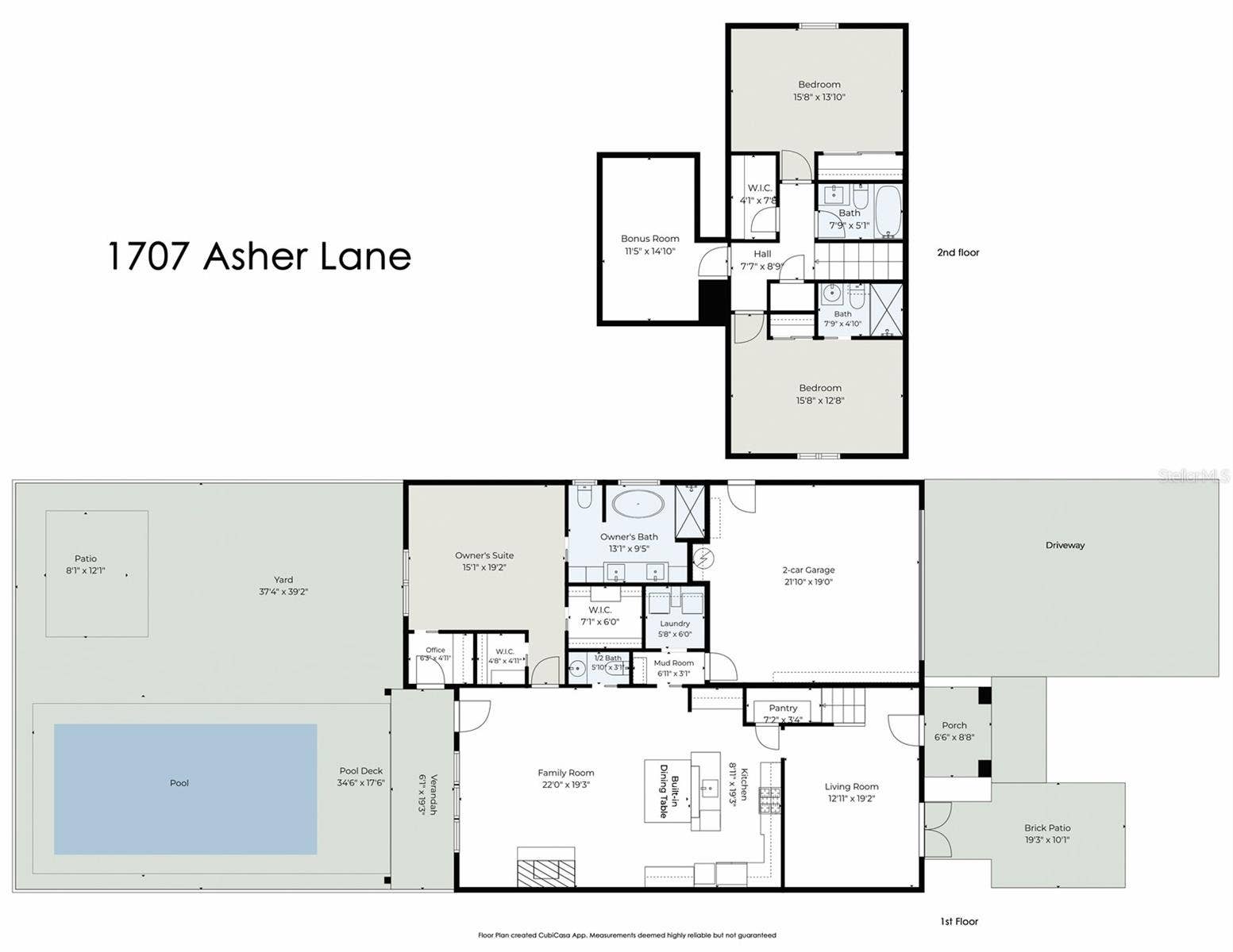 1707 ASHER LANE, Orlando, FL 32803 Floor Plan