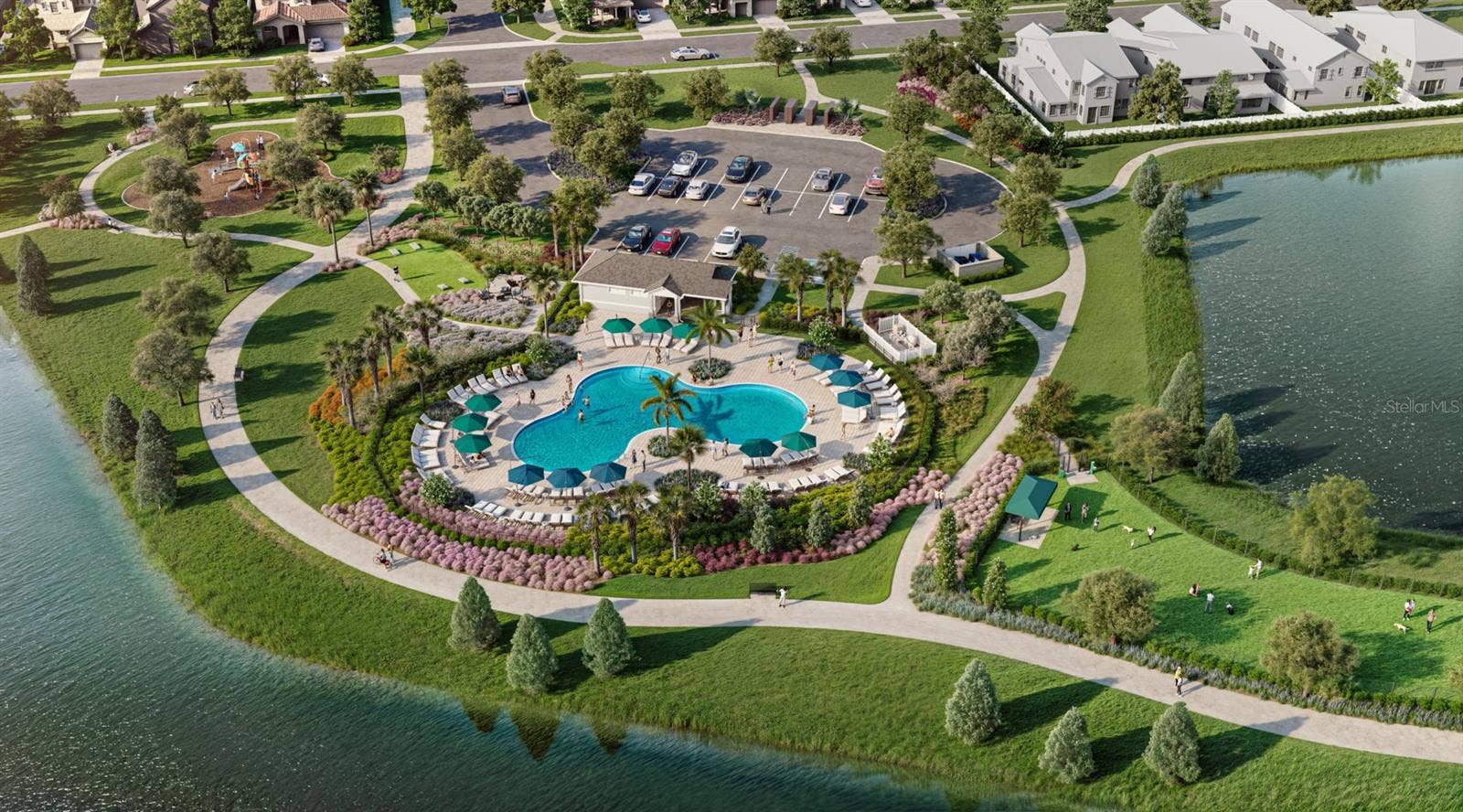 Lakeside at Satilla Amenities Center Aerial View - Architect's Rendering