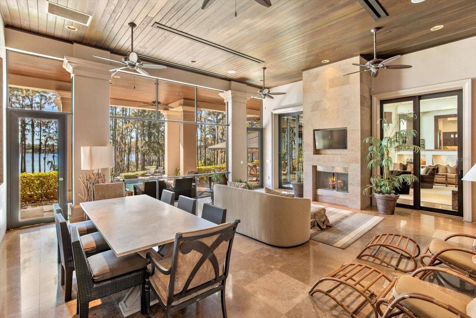 5192 VARDON DRIVE, Windermere, FL 34786 Patio family room with fireplace