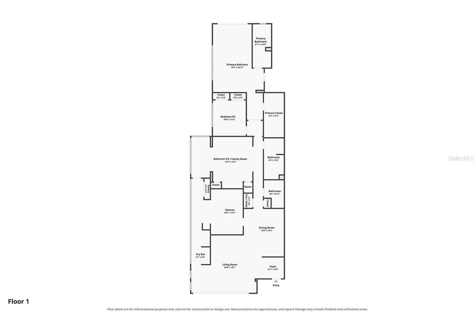 311 E MORSE BOULEVARD, #1-5, Winter Park, FL 32789 Floor Plan as Residence #1 as is currently configured