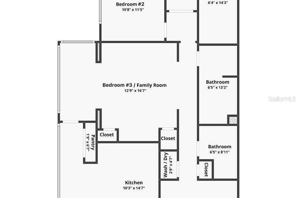 311 E MORSE BOULEVARD, #1-5, Winter Park, FL 32789 Bedroom #3 Floor Plan as currently configured