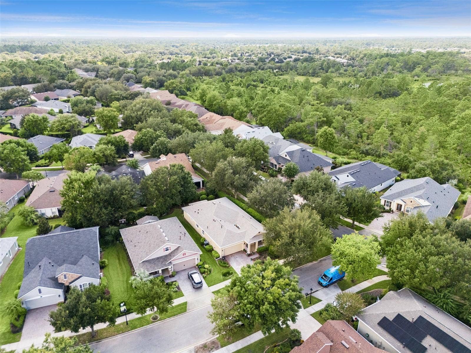 202 DRUMMOND LANE, Deland, FL 32724 Aerial view from the front of the home