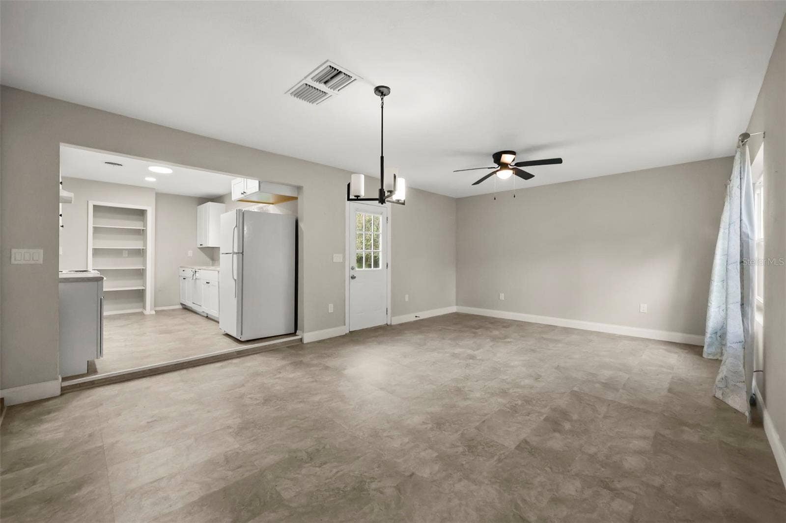 Living and dining room area right off the kitchen