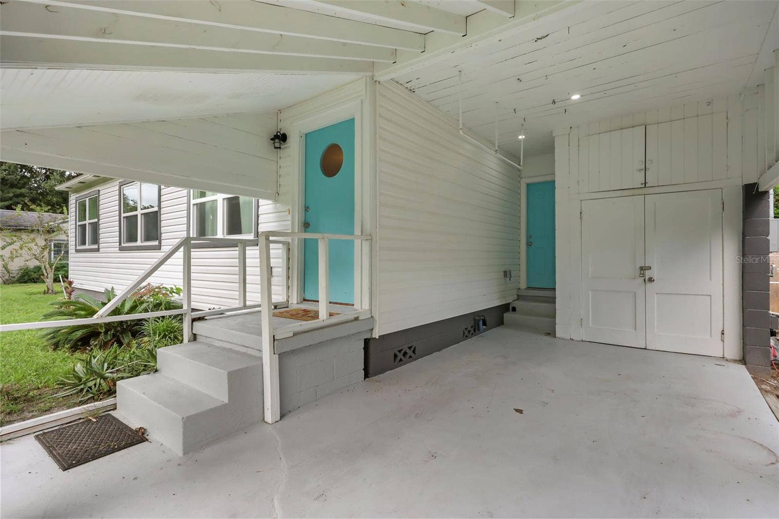 Two entry points from the front of the house.