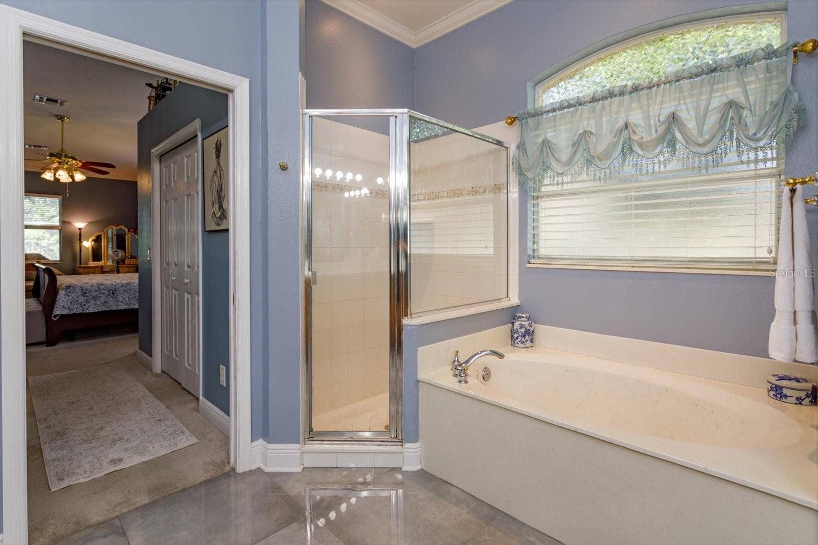 536 AVON GLADE PLACE, Sanford, FL 32771 Primary bath soaking tub and spacious shower