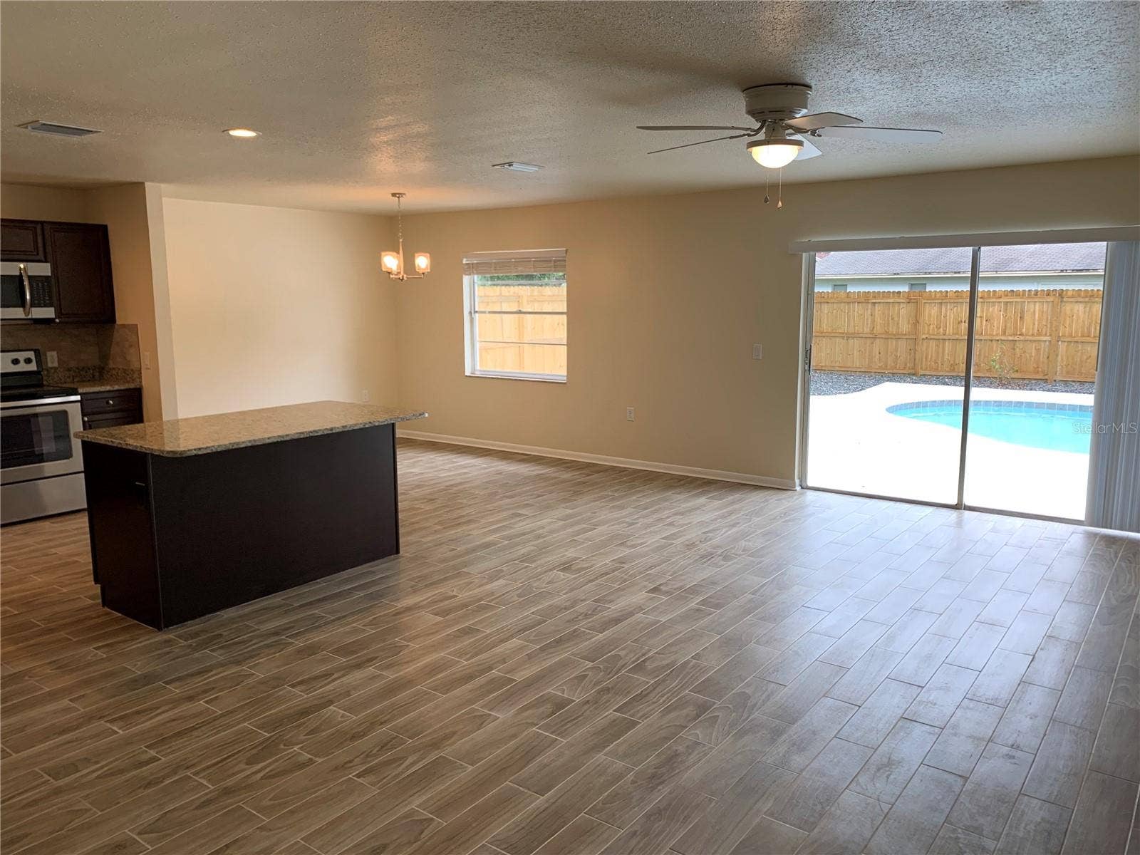Open room/dining area in distance
