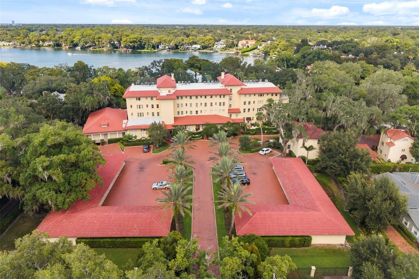 Arial View Covered Parking front of building