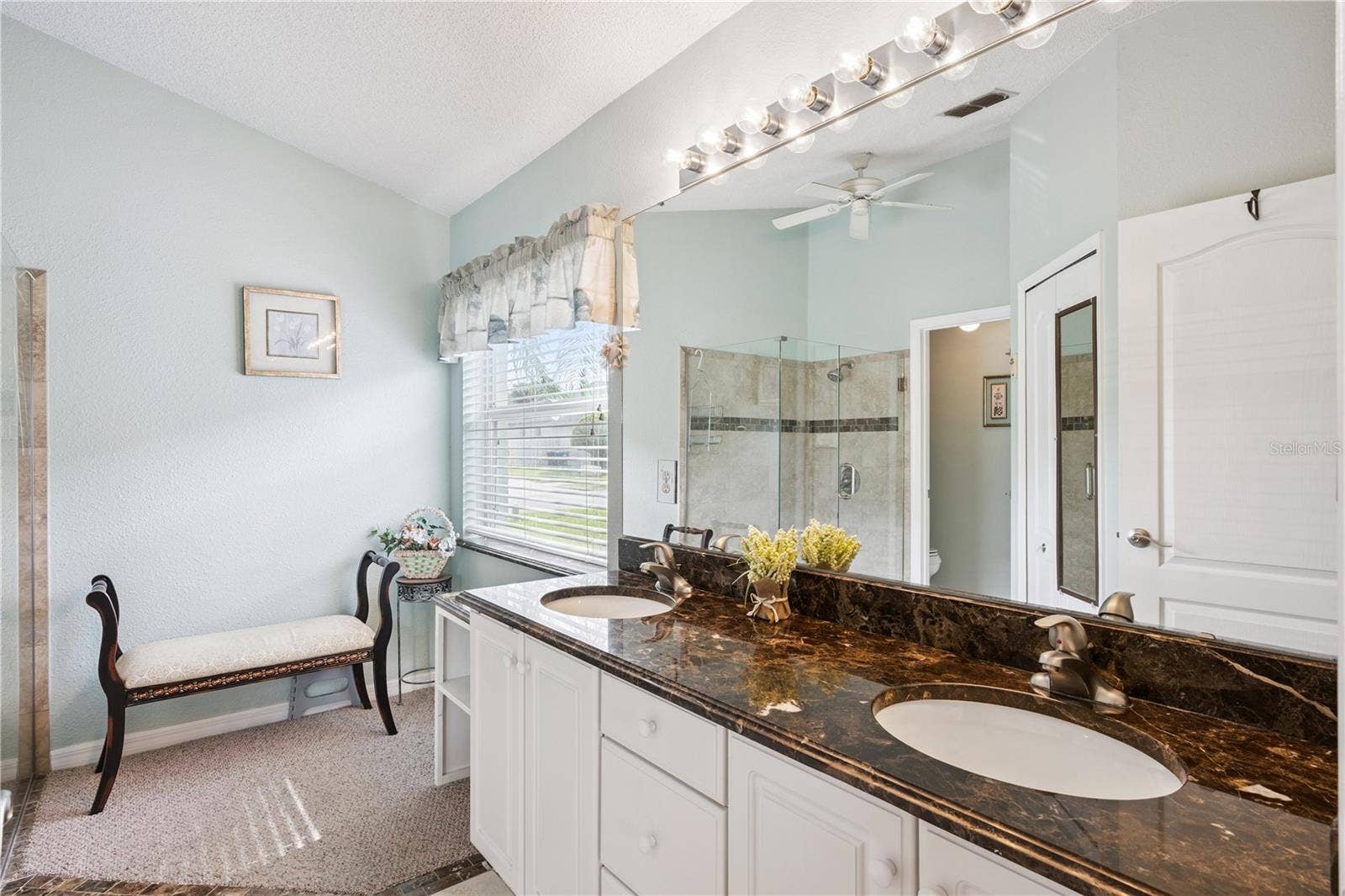 3828 BROOKMYRA DRIVE, Orlando, FL 32837 Primary bathroom with gorgeous marble counters