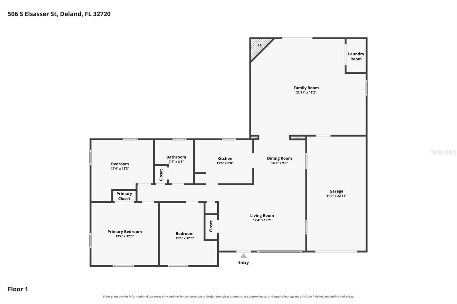 506 S ELSASSER STREET, Deland, FL 32720 Floor Plan