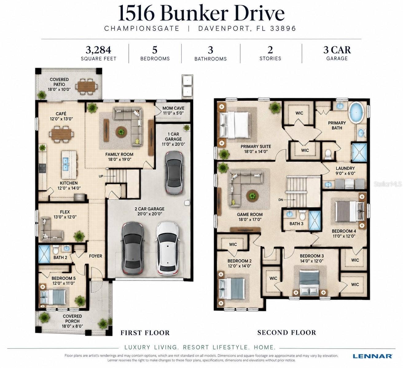 1516 BUNKER DRIVE, Davenport, FL 33896 Floor Plan