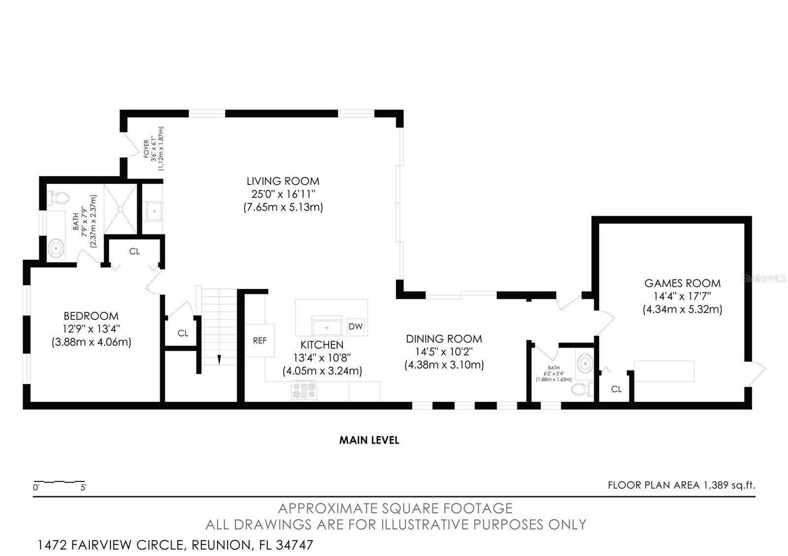 1472 FAIRVIEW CIR, Kissimmee, FL 34747 Main floor, Floor Plan